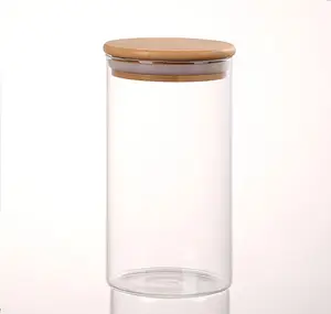 100ml 150ml 200ml Clear Empty Jars Storage Borosilicate Food Glass Jar With Bamboo Lids