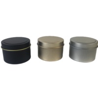 2oz 4oz 8oz Großhandel Gold Schwarz Silber Metall-Kerzendosen mit Deckel Beliebte Luxuriöse Runde Tiefe Behälter Geschenkbox