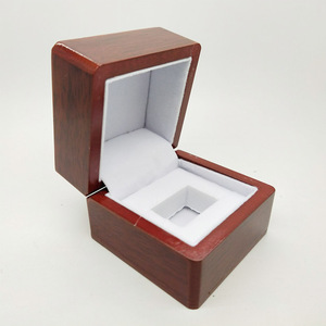 Wood <b>Ring</b> <b>Box</b> Single Hole Rectangle 5x6.5x6.5cm Jewelry Storage Display Packaging - Product Image 1