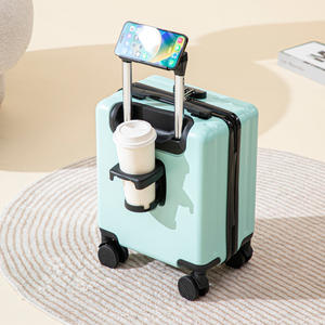 Vente en gros 14 pouces Valise moderne à la mode 1 pièce PC <span class=keywords><strong>40</strong></span>*30*20 Bagage cabine avec poignée de transport en ABS et porte-gobelet - Product Image 6