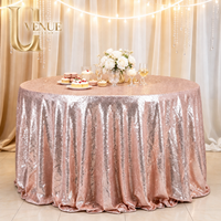 Nappe Ronde de Luxe Faite à la Main Uvenue de 120 Pouces avec Paillettes de 3 mm Scintillantes pour Mariages et Événements – Écologique et Réutilisable