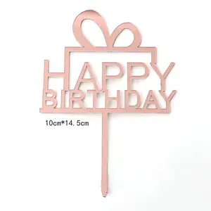 Ychon creative acrylic cake toppers birthday love heart cupcake toppers irregular letter cake picks for birthday Valentine's Day