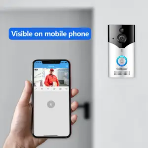 2K WiFi Smart Doorbell Outdoor Waterproof Wireless Door Bell Camera 2 Way Talk Intercom Battery Powered Doorbell Camera