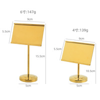 Support de menu et porte-cartes rectangulaire moderne, luxueux, durable et simple en acier inoxydable pour mariage, fête, hôtel