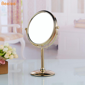Beelee M5108G Gold-Plated Round Shaped Double Sided Table <strong>Mirror</strong> <strong>Free</strong> <strong>Standing</strong> Desktop Fancy Makeup <strong>Mirror</strong> - Product Image 3