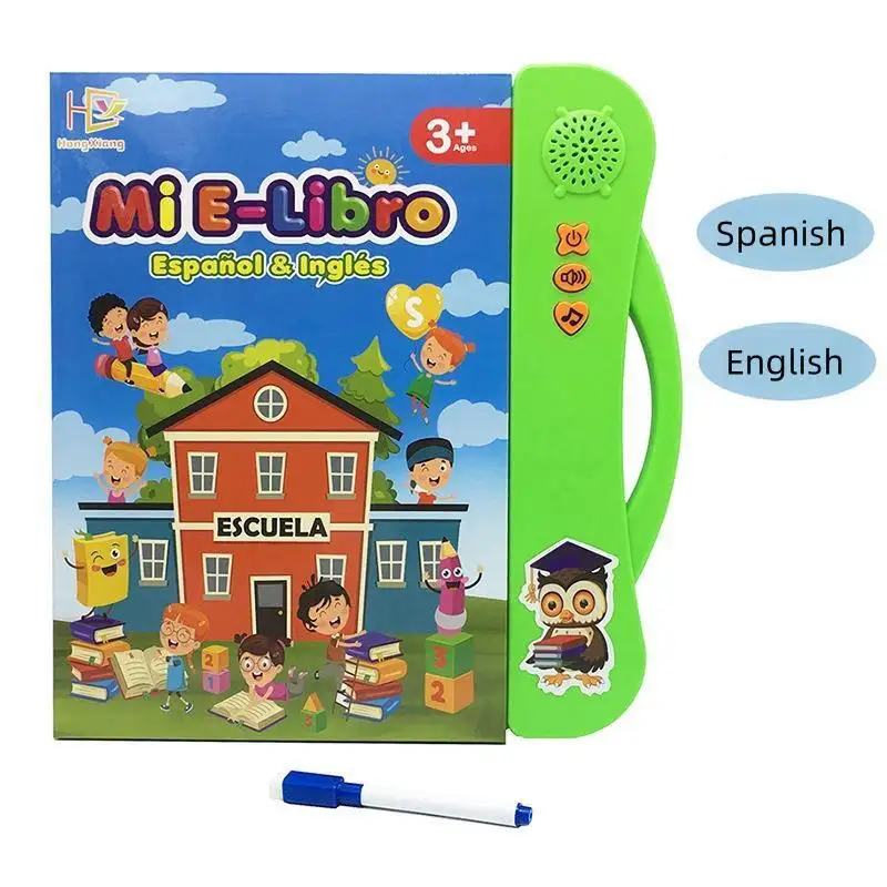 Early Childhood Educational Combination Smart Reading E-books Reader Spanish English Word Toy Baby E Learning Books