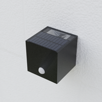 Appliques murales solaires à LED en aluminium pour l'extérieur Porche de jardin étanche 800 fois entièrement chargées vers le haut et vers le bas Lampes solaires de jardin