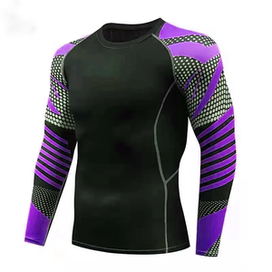 <b>Men</b> Long Sleeve <b>Compression</b> Training <b>Shirt</b> Breathable Rash Guard with Sun Protection & Custom Sublimation <b>Compression</b> Rash Guard - Product Image 5