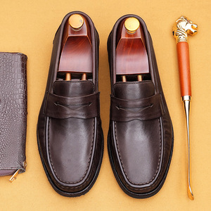 Zapatos de Hombre Transpirables, Modernos, de Cuero Genuino, con Cordones, Camuflaje, Impermeables, Formales de Negocios, Planos, Casuales, para Exteriores, con Aumento de Altura - Product Image 4