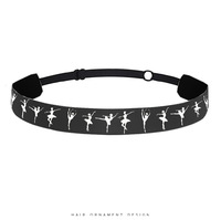 Diademas antideslizantes con estampado de bailarina de ballet para niñas, bandas elásticas ajustables para el cabello, accesorios para el cabello para clases de baile, gimnasia y deportes