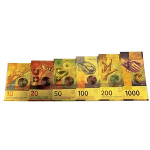 Billets de banque en feuille d'or factices en <span class=keywords><strong>Francs</strong></span> Suisse pour cadeaux, souvenirs, accessoires de fête et de déguisement, <span class=keywords><strong>monnaie</strong></span> suisse - Product Image 2