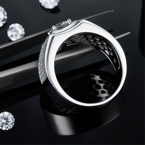 OEM ODM Jewelry Manufacturer Custom 925 Sterling Silver Moissanite <strong>Ring</strong> <strong>for</strong> <strong>Men</strong> - Product Image 4