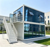 Conteneur de bureau préfabriqué moderne de 40 pieds en acier galvanisé détachable pour hôtels, entrepôts extérieurs, appartements, panneaux sandwich