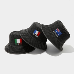 Nuevos Sombreros de Pescador Lavables, Plegables, a Rayas, 100% Algodón, para Hombre y Mujer, con Bordado de Banderas y Protección Solar - Product Image 4