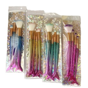 Juego de 4 Brochas de Maquillaje de <span class=keywords><strong>Ojos</strong></span> con Diseño de Cola de Sirena, Kit Portátil para Difuminar Sombras de <span class=keywords><strong>Ojos</strong></span> - Product Image 1