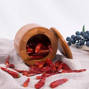 برطمان توابل مطبخ خشبي من الخيزران ، برطمان زيت ملح - Product Image 2