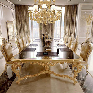 Французский элегантный классический деревянный резной обеденный стол и стул, традиционный роскошный прямоугольный квадратный дизайн - Product Image 2