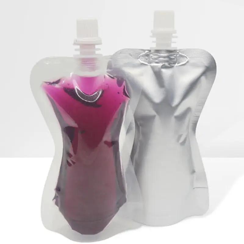 100 pcs/lot 100ml Transparent aluminum foil liquid packaging bag water drinks spout pouch