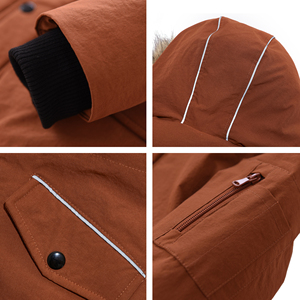 Hiver Garçons Léger et Chaud Parka à <span class=keywords><strong>Capuche</strong></span> Imperméable en Fausse <span class=keywords><strong>Fourrure</strong></span> Epaisse Veste Rembourrée Solide - Product Image 4