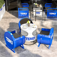 Ensemble de mobilier de bar de style industriel avec rangement pour salons de thé, studios, zones de réunion - Table et chaises de café