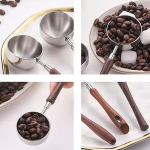 Cuchara Medidora de Acero Inoxidable 304 con Mango de Madera de Nogal, Personalizada, de Grado Alimenticio, 30 ml, para Café, Té, Leche en Polvo - Product Image 2