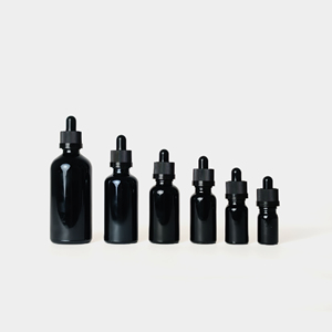 30ml 50ml Round CR Black Opal Glass Dropper <b>Bottle</b> Tincture Child Resistant Glass Pipette <b>Bottle</b> For Essential <b>Oil</b> - Product Image 6