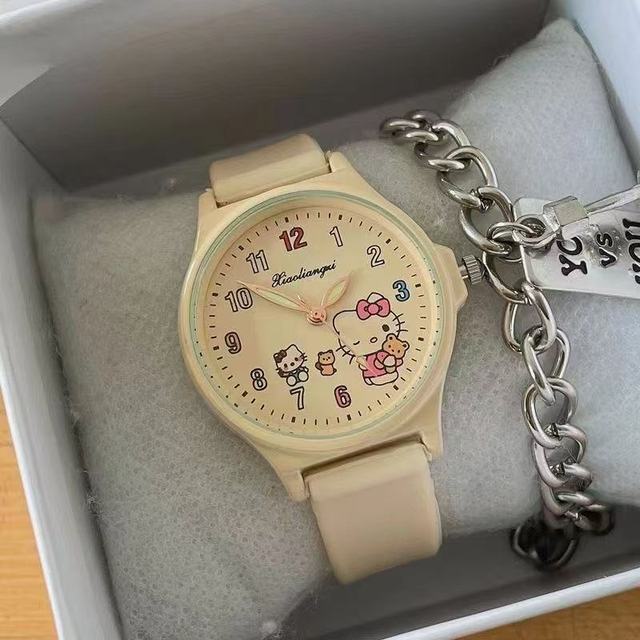 Unisex  Kid's Quartz Watch Cute Design with Lovely Pointers Popular Luxury Business Item Rubber Band for Kids