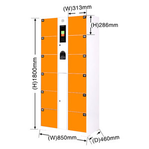 Indoor Outdoor Digital Qr Code Bar Door Self Storage Compartments Electronic <b>Cabinet</b> Smart Storage <b>Locker</b> for Gym Supermarket - Product Image 2