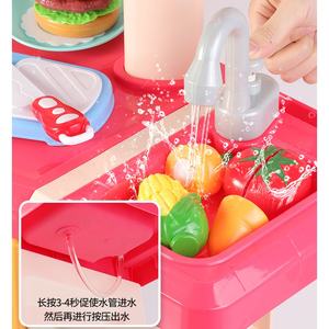 100cm grand jouet de cuisine simulé cuisine <span class=keywords><strong>maison</strong></span> de jeu pulvérisation de brouillard électrique multi-fonction ustensiles de cuisine jouet avec des aliments se décolorent - Product Image 4