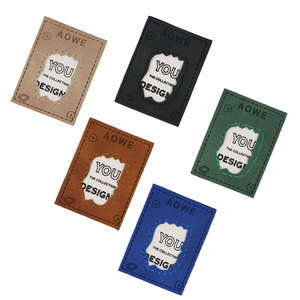 Trendy Brand Letter Gray Rectangle Patch Soft Leather Versatile <strong>Jeans</strong> <strong>Label</strong> for Autumn Winter Accessories Clothing Hole - Product Image 1