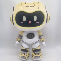 Diseño de dibujos animados mascota Logo muñeca juguetes de peluche personalizados estilo robótico Animal relleno Mini figura de peluche para niños regalo