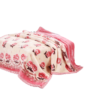 Lanchein Raschel <b>Blanket</b> 100% Polyester Double-layer <b>Thick</b> Winter Warm Floral Printed Pattern Soft Sleeping Four Seasons by hi - Product Image 1