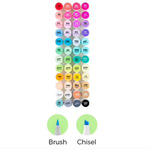 <span class=keywords><strong>Ohuhu</strong></span> 48 colores Dual Tips Alcohol <span class=keywords><strong>Art</strong></span> Markers, cepillo y cincel - Product Image 1