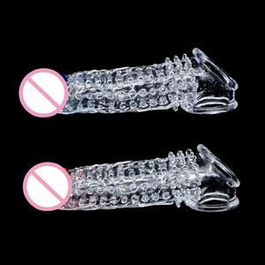 क्रिस्टल मीस रंग भेड़िया दांत आस्तीन लिंग कवर बड़ा बोल्ड दानेदार कंडोम वयस्क उत्पाद - Product Image 1