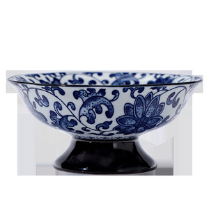 Plato de frutas de porcelana azul y blanca hecho a mano, estilo tradicional chino, tazón para aperitivos y té, para bodas y uso doméstico. - Product Image 5