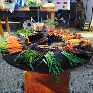 Griglie per barbecue da esterno di grandi dimensioni griglia per barbecue a carbone per impieghi gravosi con griglia in legno - Product Image 6
