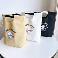 Déjeuner personnalisé sac à main en toile de jute fourre-tout sac de plage en plein air à la mode avec motif de dessin animé personnalisable