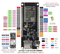 Carte de développement LILYGO T-Call A7670 4G 2G ESP32 A7670E Réseau cellulaire LTE GSM Module sans fil WiFi Bluetooth ESP32-WROVER-E