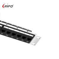 24-Port Cat6 Panel Patch berpelindung | Rak logam 1U 10Gbps Gigabit Ethernet untuk pusat Data & perusahaan