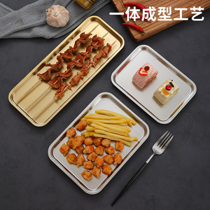 Stainless Steel Rectangular Tray For Barbecue Braised Meat Cooked Food Spicy Hot Pot Restaurant Dishes - Product Image 3