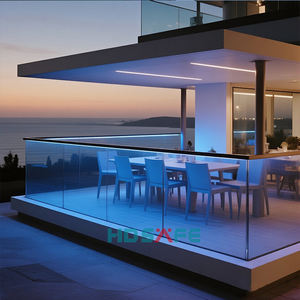 HDSAFE Aluminium U Channel Système <span class=keywords><strong>de</strong></span> garde-corps en verre sans cadre Pont <span class=keywords><strong>Extérieur</strong></span> Balcon Garde-corps Lumière LED Balustrade en verre Main courante d'escalier - Product Image 6