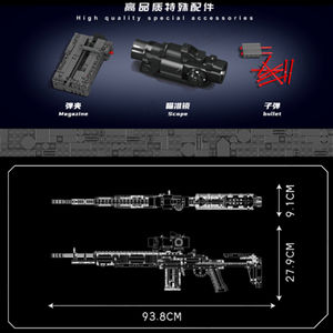 Mould King 14026S Technical <span class=keywords><strong>MK14</strong></span> Battle Rifle Gun Model Ladrillos Juguetes para niños Regalos Juegos de bloques de construcción - Product Image 5