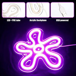 Neonawall – enseigne <span class=keywords><strong>néon</strong></span> LED en forme de fleur, 3 pièces, rétro, multicolore, décoration pour la maison, fête de mariage, cadeau pour enfants, vente en gros - Product Image 3