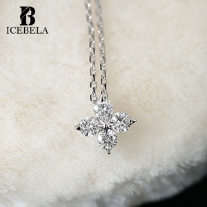 Collares de Lujo de Moda con Colgante de Trébol de Cuatro Hojas de Plata Esterlina 925 y Circón Bañado en Oro de 18k para Mujer - Product Image 3