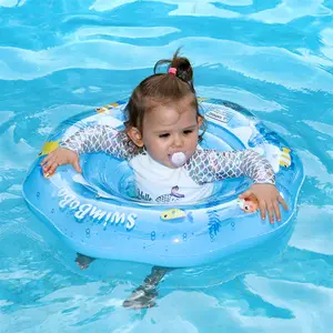 Swimbobo cincin mengambang bayi, PVC mainan air laut biru anak-anak PVC cincin kursi renang tiup untuk Kolam musim panas portabel