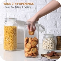 Bocaux en verre pour aliments avec couvercles hermétiques à pince, grands bocaux Mason pour la cuisine, pour farine, céréales, café, pâtes, mise en conserve