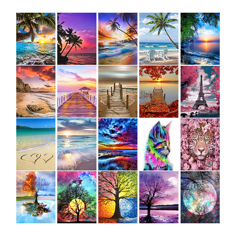 Echte Fabrikant Groothandel Custom 5d Diamond Painting Muurkunst Home Decor Landschapsschilderijen Diy Diamond Painting Kits