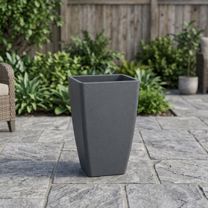 Pot de fleurs moderne en plastique sablé de haute qualité, auto-arrosant, durable, écologique, léger, grand et haut, de forme carrée - Product Image 2
