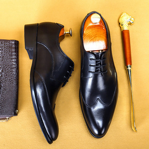 2026 New Original Men's Business Casual Leather <b>Shoes</b> - Pointed Toe, Low Heel, British Style Men's Formal Single <b>Shoes</b> - Product Image 3