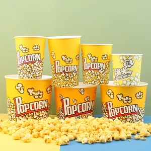 32oz 64oz 80oz 130oz papier de qualité alimentaire impression personnalisée pop-corn tasse seau pour pop-corn et photo chips poulet frit